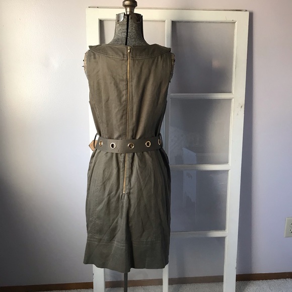Milly of New York olive green belted dress - Picture 5 of 8